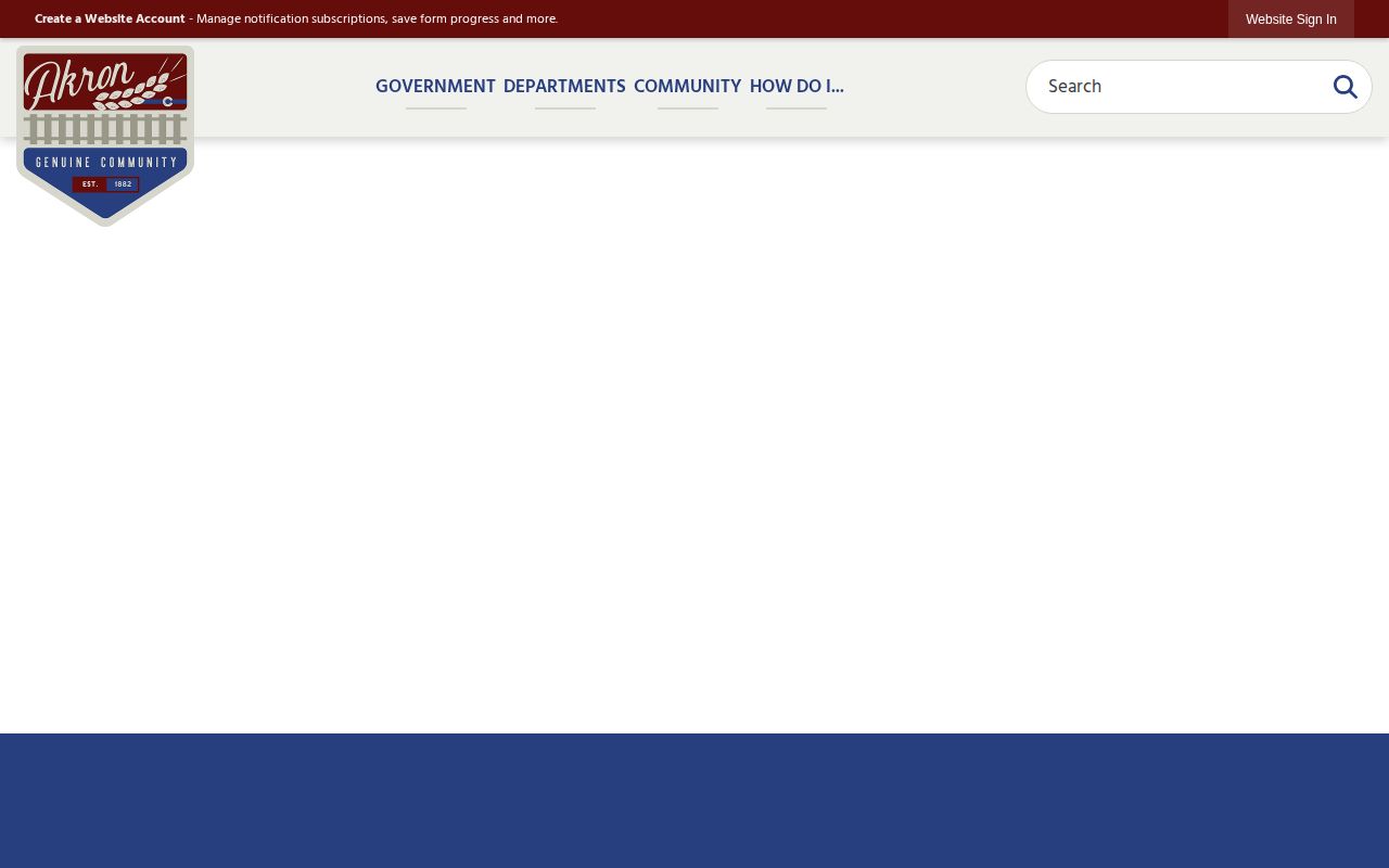 Town of Akron departments page for Washington County arrest record routing