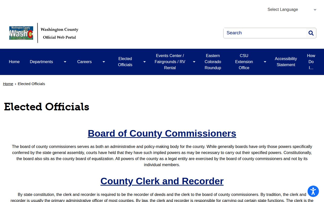 Washington County Colorado Sheriff warrant and wanted-record duties